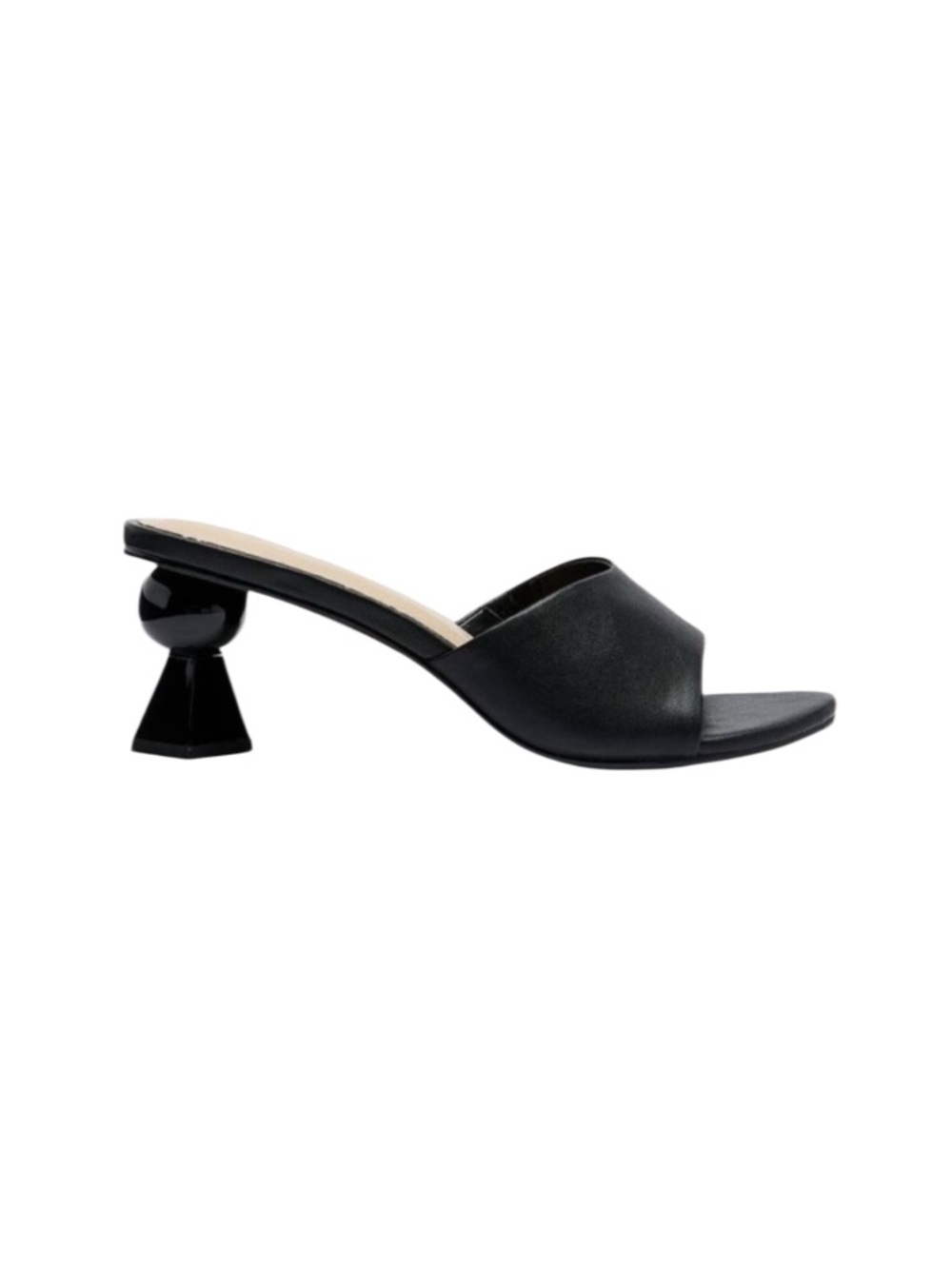 Penningtons Geometric Block Heel Slip On Sandals Black Size 12 WW
